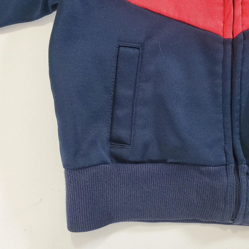 K1183 * Gymboree Girls Chevron Track Jacket Navy Blue Pinks Size XXS (3)